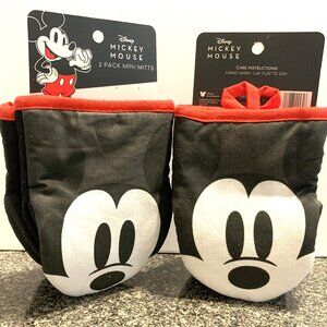 Mickey Mouse, 2 pack mini mitts, black/red,